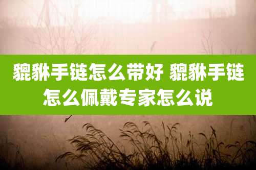 貔貅手链怎么带好 貔貅手链怎么佩戴专家怎么说