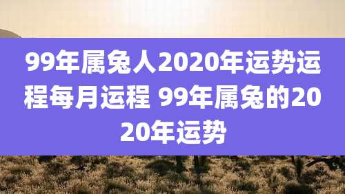 99年属兔人2020年运势运程每月运程 99年属兔的2020年运势