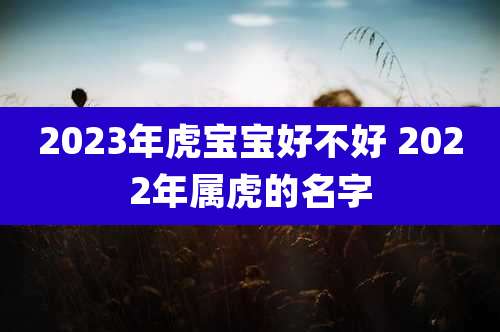 2023年虎宝宝好不好 2022年属虎的名字