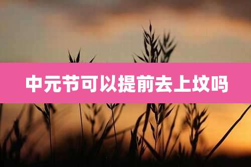 中元节可以提前去上坟吗