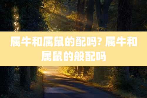 属牛和属鼠的配吗? 属牛和属鼠的般配吗