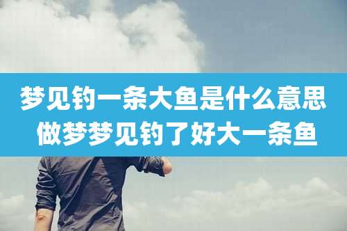 梦见钓一条大鱼是什么意思 做梦梦见钓了好大一条鱼