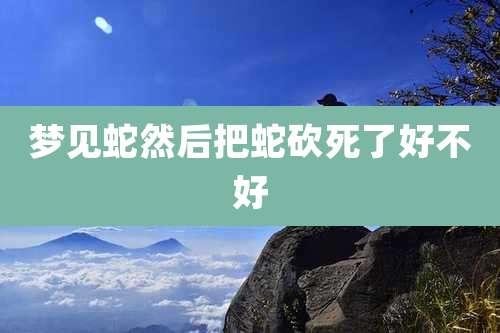 梦见蛇然后把蛇砍死了好不好