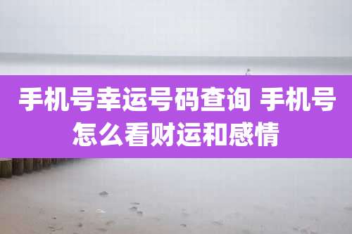 手机号幸运号码查询 手机号怎么看财运和感情