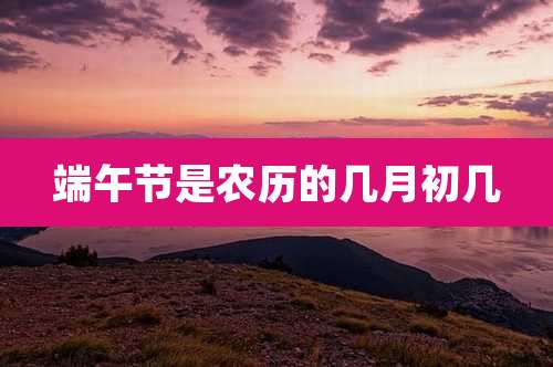 端午节是农历的几月初几