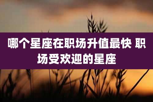 哪个星座在职场升值最快 职场受欢迎的星座