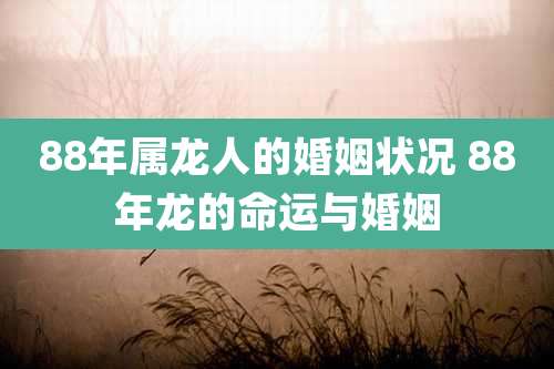 88年属龙人的婚姻状况 88年龙的命运与婚姻