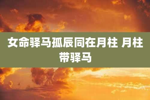 女命驿马孤辰同在月柱 月柱带驿马