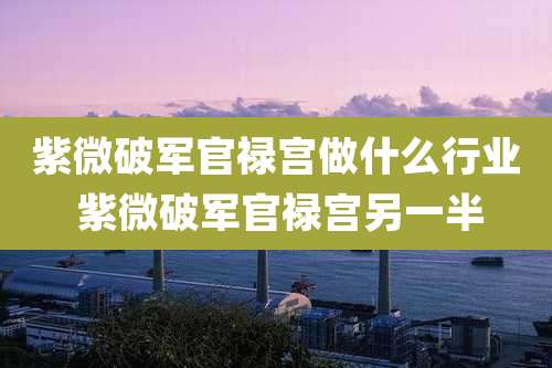 紫微破军官禄宫做什么行业 紫微破军官禄宫另一半