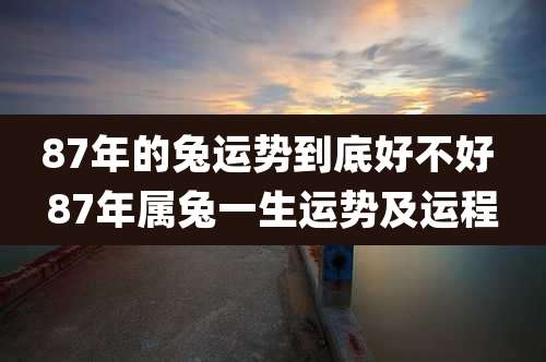 87年的兔运势到底好不好 87年属兔一生运势及运程