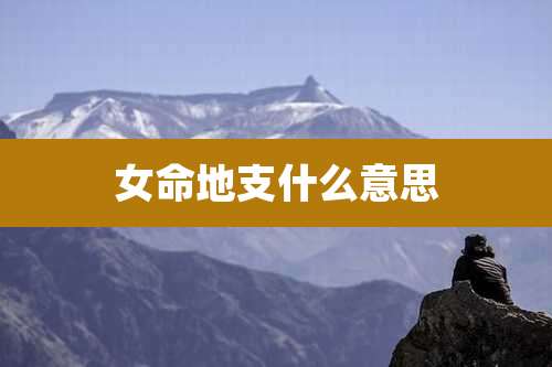 女命地支什么意思