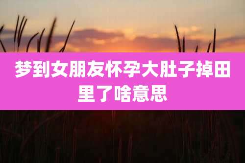 梦到女朋友怀孕大肚子掉田里了啥意思