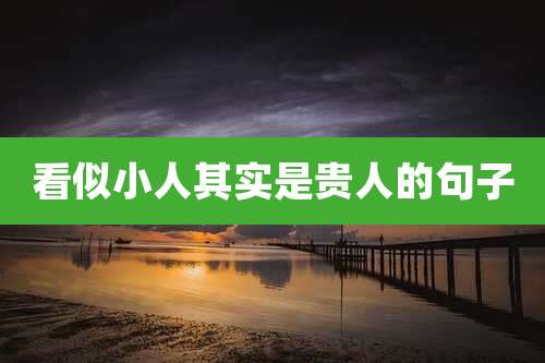 看似小人其实是贵人的句子
