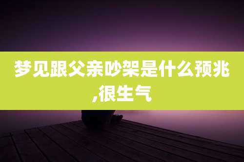 梦见跟父亲吵架是什么预兆,很生气