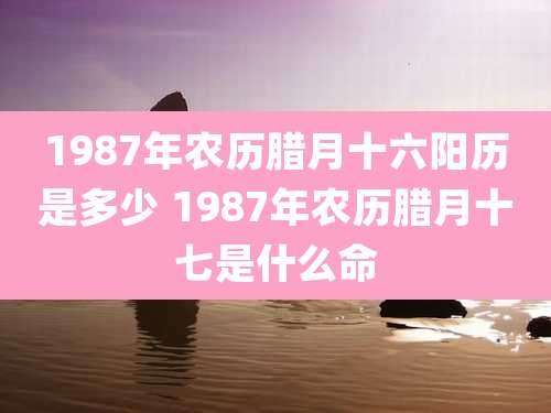 1987年农历腊月十六阳历是多少 1987年农历腊月十七是什么命