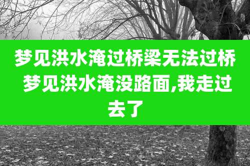 梦见洪水淹过桥梁无法过桥 梦见洪水淹没路面,我走过去了