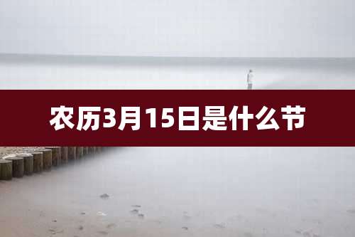 农历3月15日是什么节