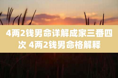 4两2钱男命详解成家三番四次 4两2钱男命格解释