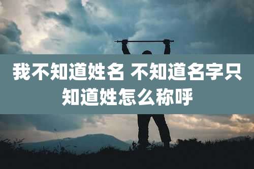 我不知道姓名 不知道名字只知道姓怎么称呼