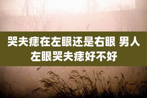 哭夫痣在左眼还是右眼 男人左眼哭夫痣好不好