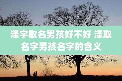泽字取名男孩好不好 泽取名字男孩名字的含义