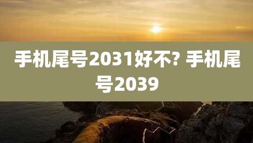 手机尾号2031好不? 手机尾号2039