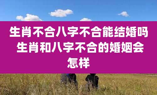 生肖不合八字不合能结婚吗 生肖和八字不合的婚姻会怎样