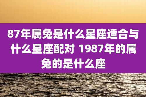 87年属兔是什么星座适合与什么星座配对 1987年的属兔的是什么座