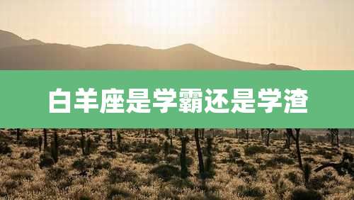 白羊座是学霸还是学渣