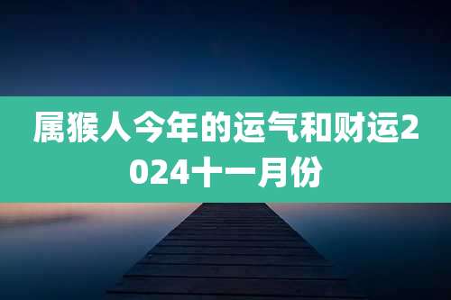 属猴人今年的运气和财运2024十一月份