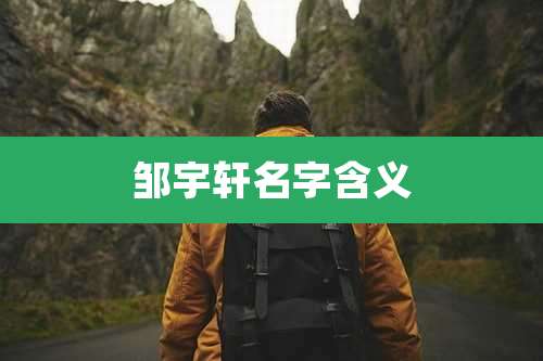 邹宇轩名字含义