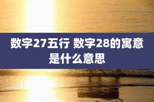 数字27五行 数字28的寓意是什么意思