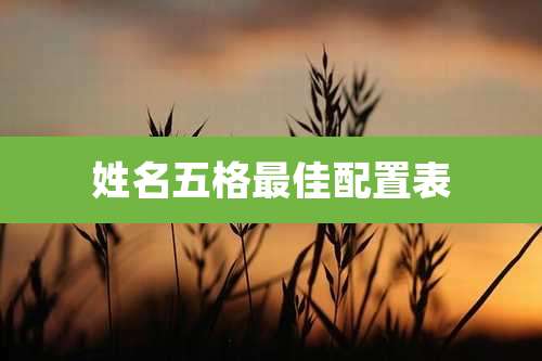 姓名五格最佳配置表