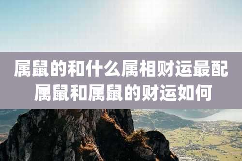 属鼠的和什么属相财运最配 属鼠和属鼠的财运如何