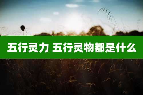 五行灵力 五行灵物都是什么