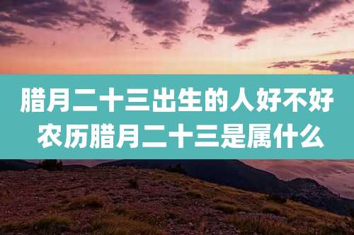 腊月二十三出生的人好不好 农历腊月二十三是属什么
