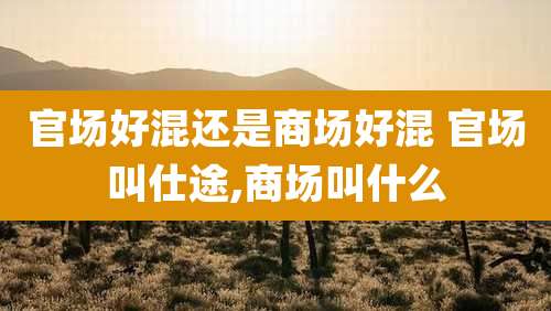 官场好混还是商场好混 官场叫仕途,商场叫什么