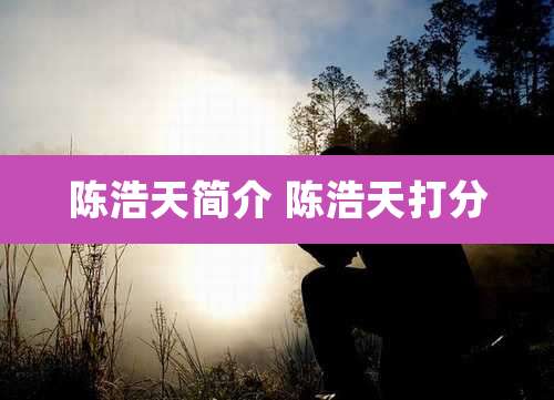 陈浩天简介 陈浩天打分