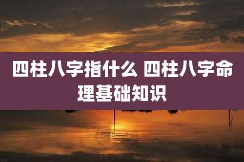 四柱八字指什么 四柱八字命理基础知识