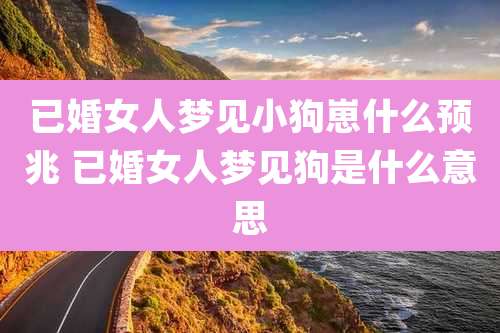 已婚女人梦见小狗崽什么预兆 已婚女人梦见狗是什么意思