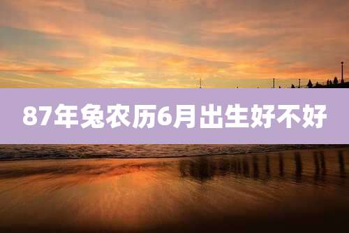 87年兔农历6月出生好不好