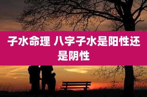 子水命理 八字子水是阳性还是阴性