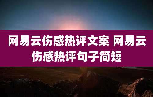 网易云伤感热评文案 网易云伤感热评句子简短