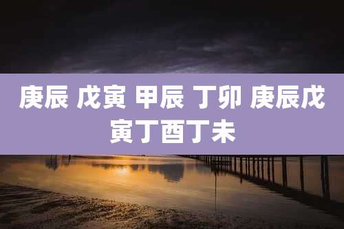 庚辰 戊寅 甲辰 丁卯 庚辰戊寅丁酉丁未