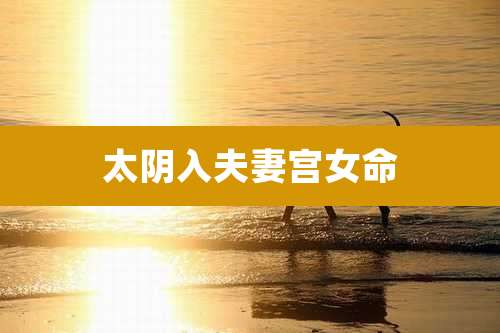 太阴入夫妻宫女命