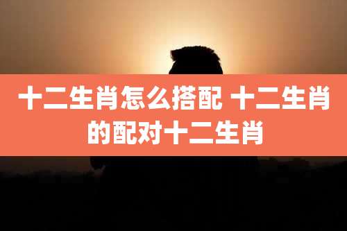 十二生肖怎么搭配 十二生肖的配对十二生肖