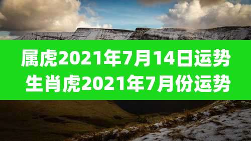 属虎2021年7月14日运势 生肖虎2021年7月份运势