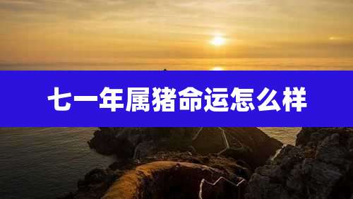 七一年属猪命运怎么样
