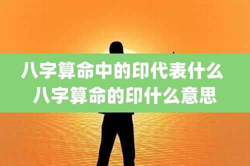 八字算命中的印代表什么 八字算命的印什么意思