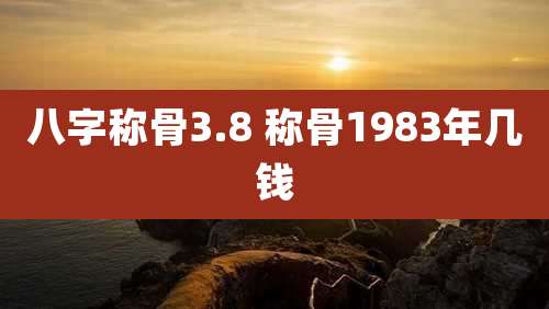 八字称骨3.8 称骨1983年几钱